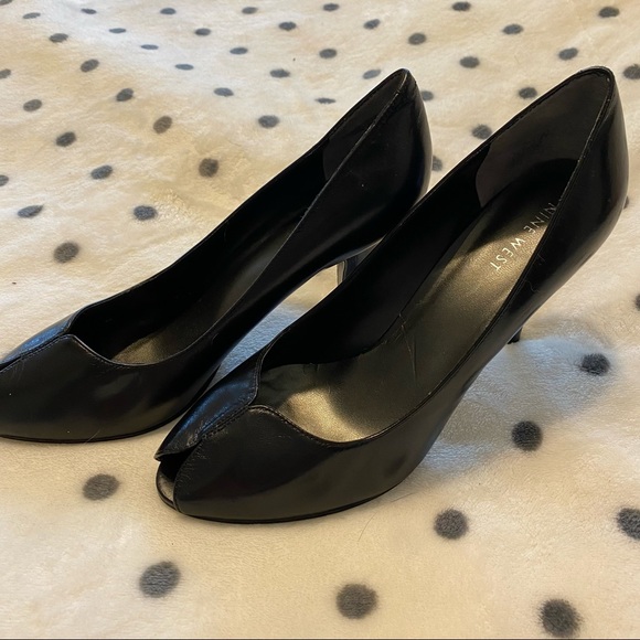 NINE WEST | Peep toe black stiletto heels - Picture 3 of 6